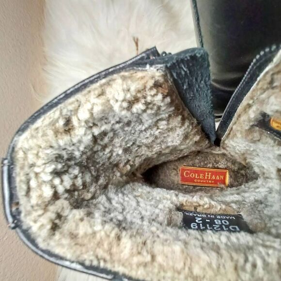 COLE HAAN LEATHER with LAMBS WOOL LINING MID-CALF BOOTS Size 5 - Picture 6 of 7